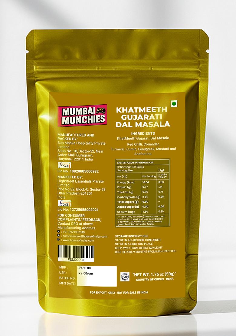 KhatMeeth Gujarati Dal Masala 1.76 oz (50 g) - Indya