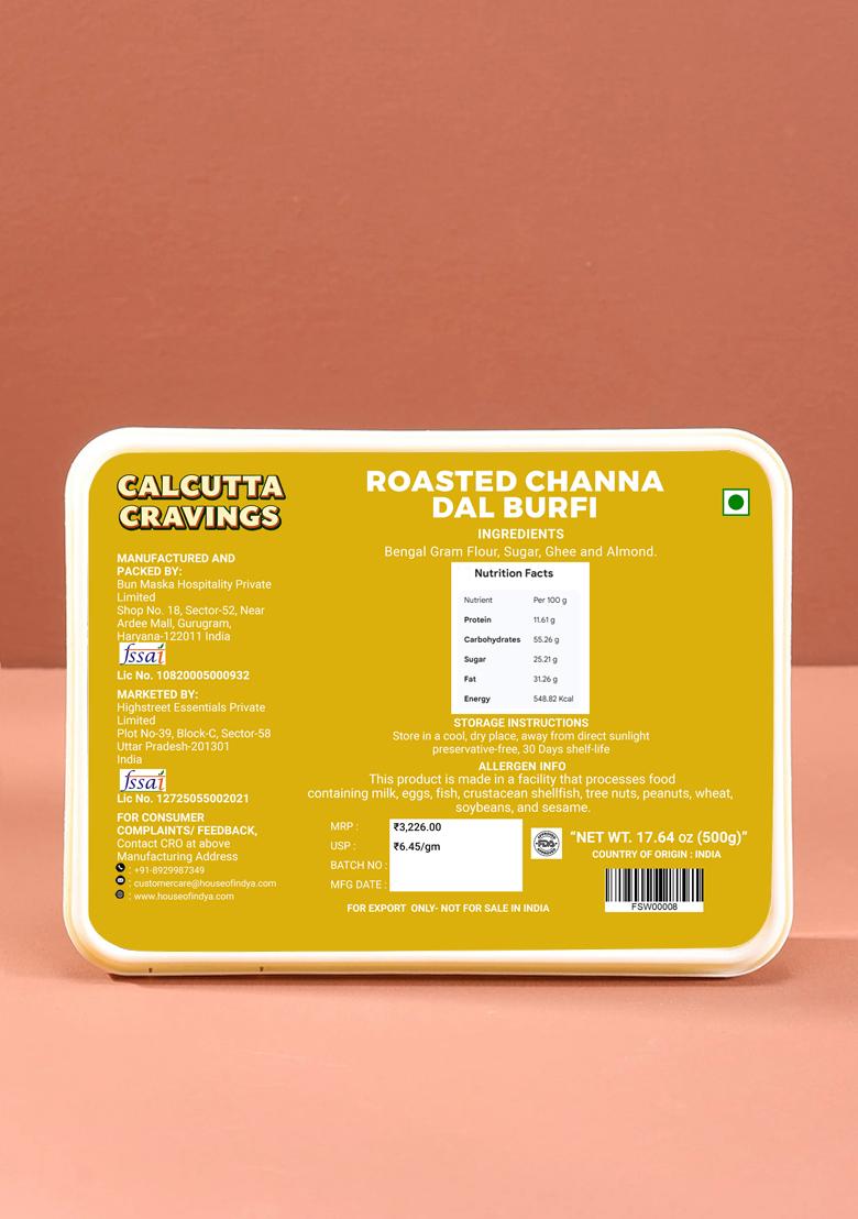 Roasted Channa Dal Burfi 17.64 oz (500 g) - Indya