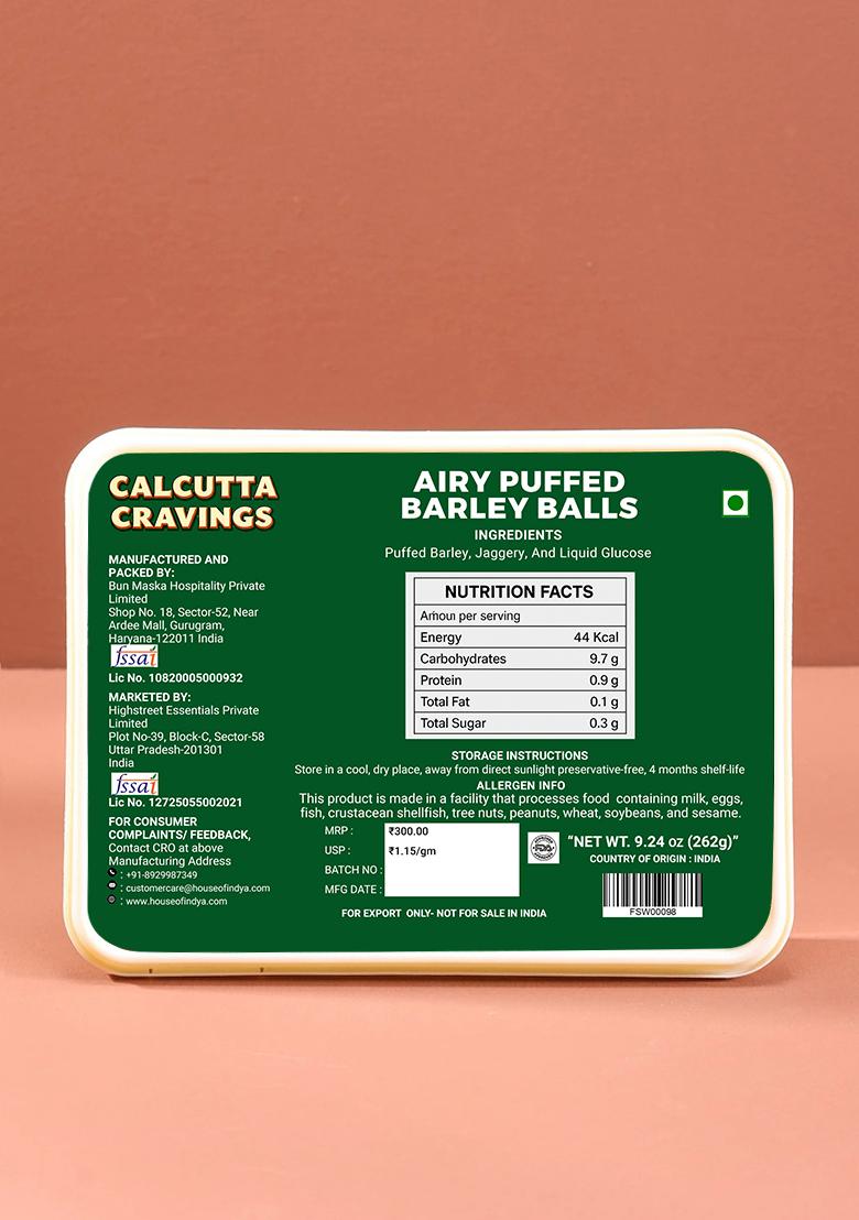 Puffed Barley Balls 9.24 oz (262 g) - Indya