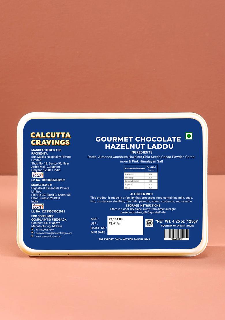 Chocolate Hazelnut Laddu 4.41 oz (125 g) - Indya