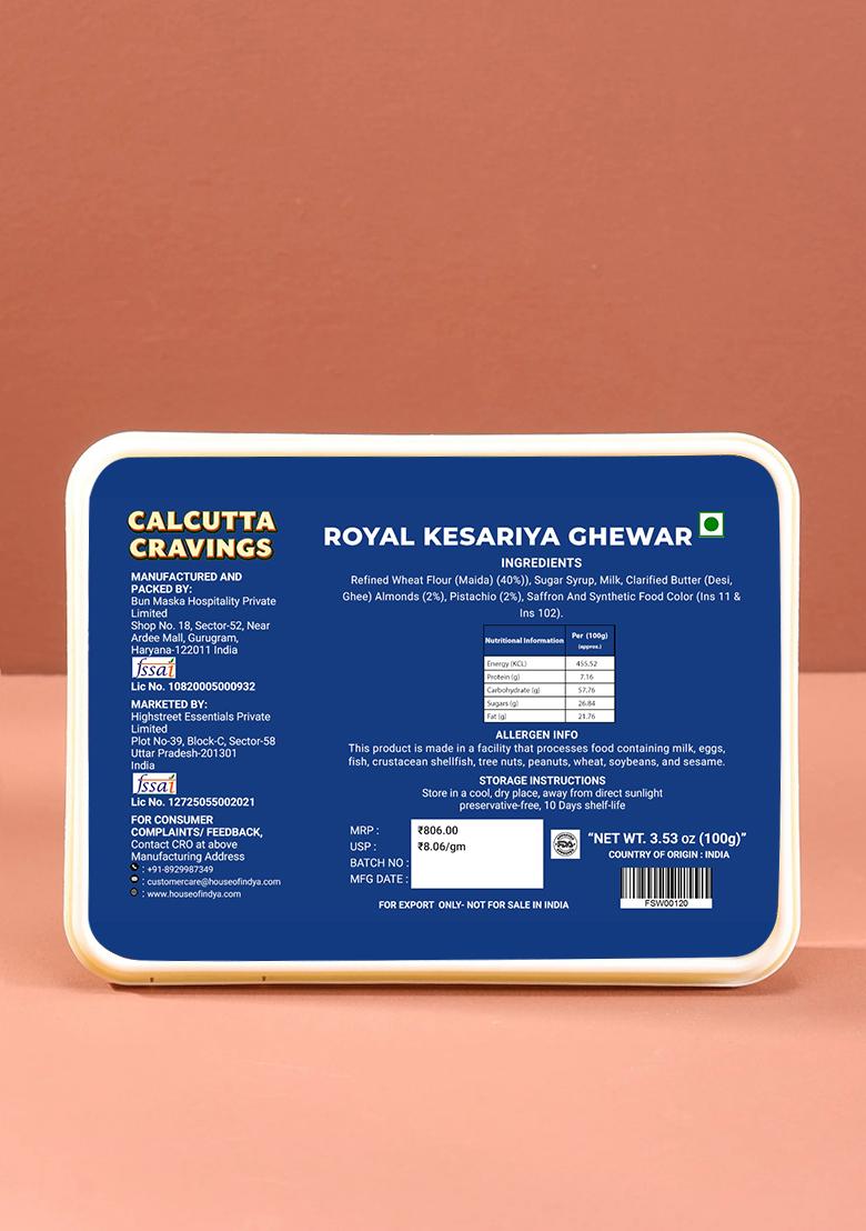 Plain Kesariya Ghewar 3.53 oz (100 g) - Indya