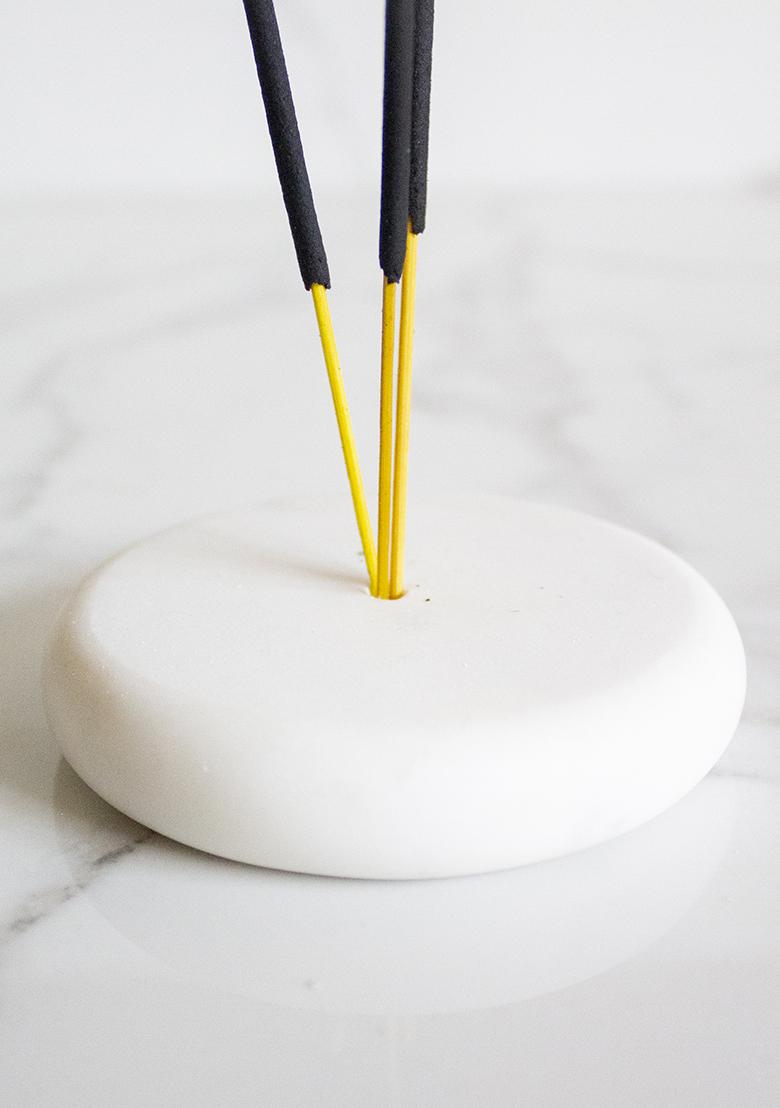 White Indian Marble Carrara Incense Holder