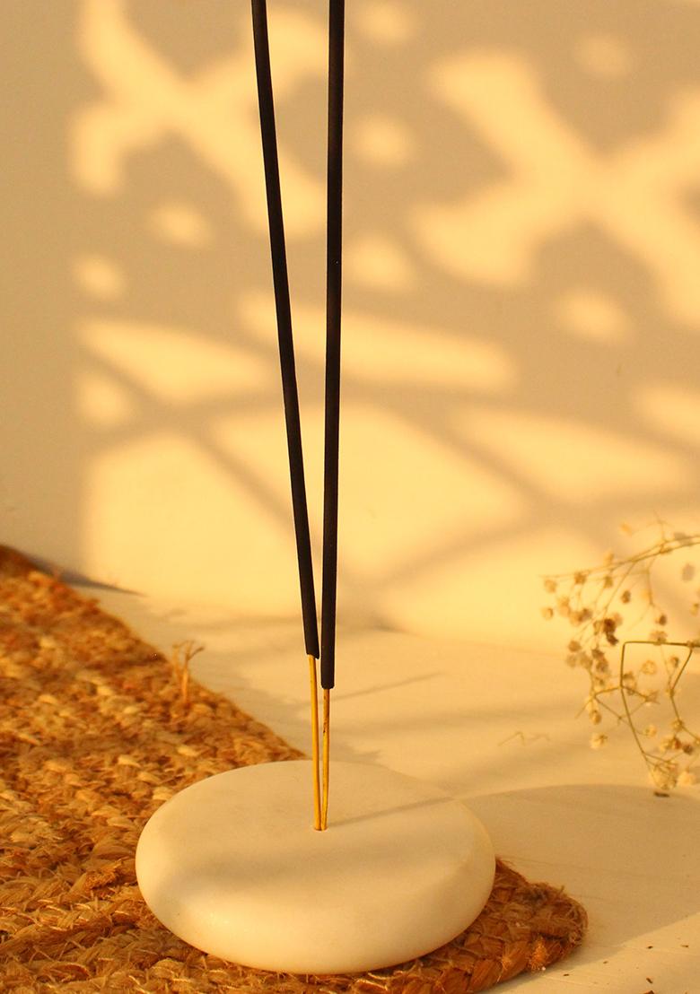 White Indian Marble Carrara Incense Holder