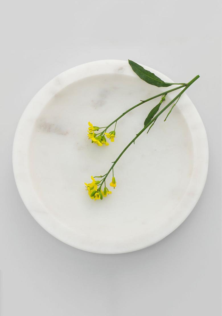 White Indian Marble Mishmash Potpourri Plate