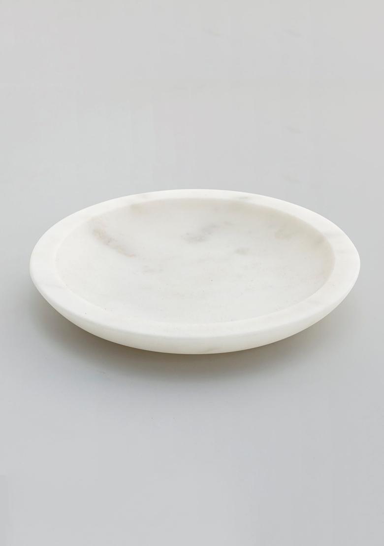 White Indian Marble Mishmash Potpourri Plate