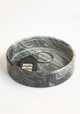 White Marble Grayscale Trinket Tray