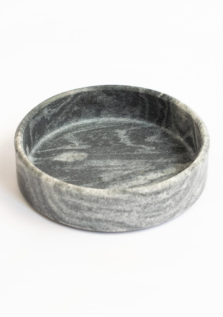 White Marble Grayscale Trinket Tray