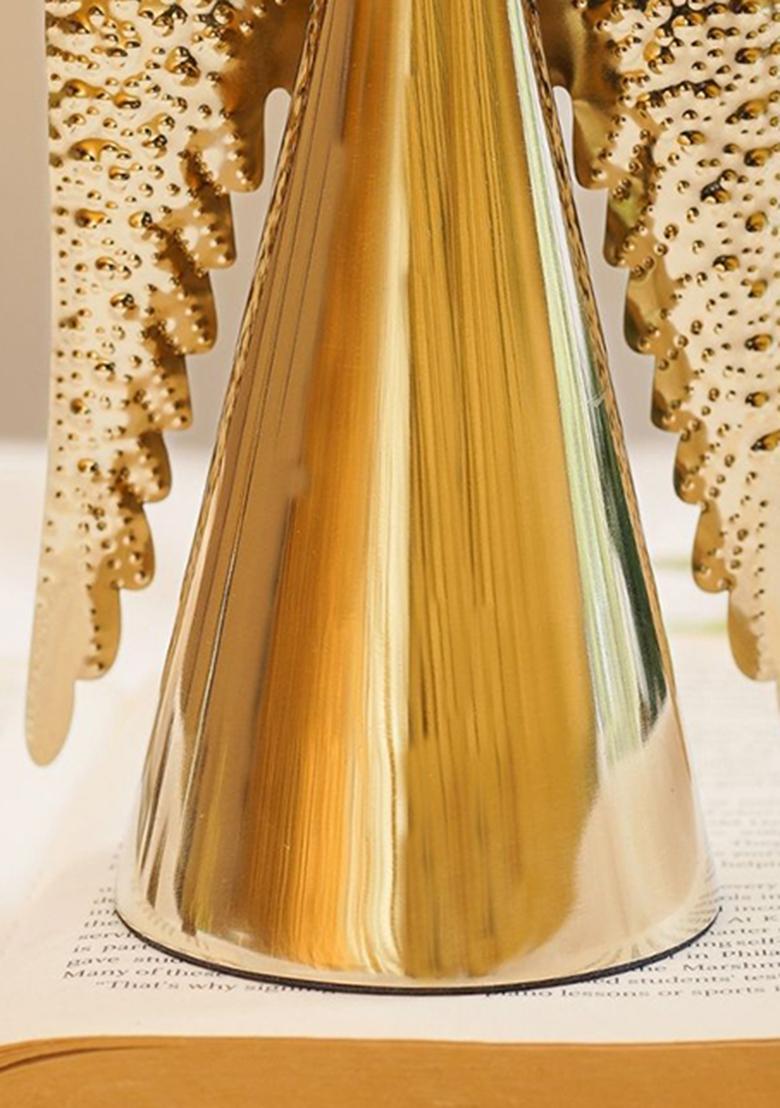 Gold Metal Angel Statue Small Decorative Accent