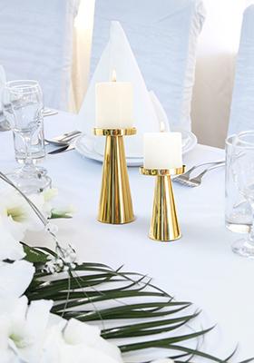 Gold Metal Candle Holder (Set Of 2)