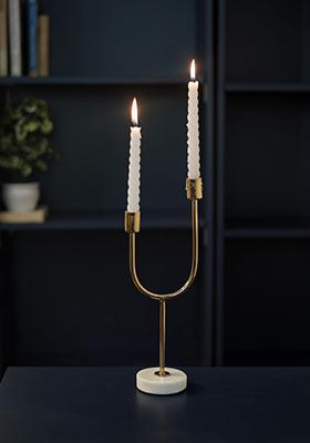 Gold Golden Arc Dual Candle Holder Elegant Dcor