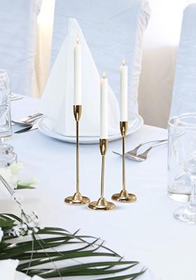 Gold Metal Taper Candle Holder (Set Of 3)