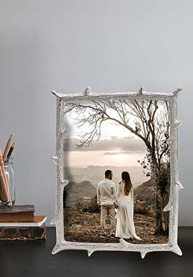 Silver Metal Twig Frame Silver