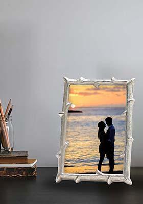 Silver Metal Twig Frame Silver