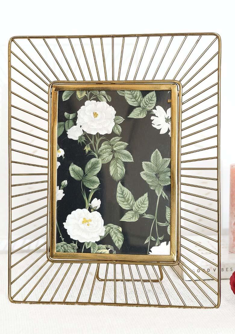 Gold Metal Sun Ray Photo Frame Large