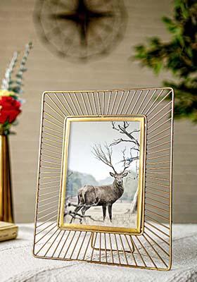Gold Metal Sun Ray Photo Frame Small
