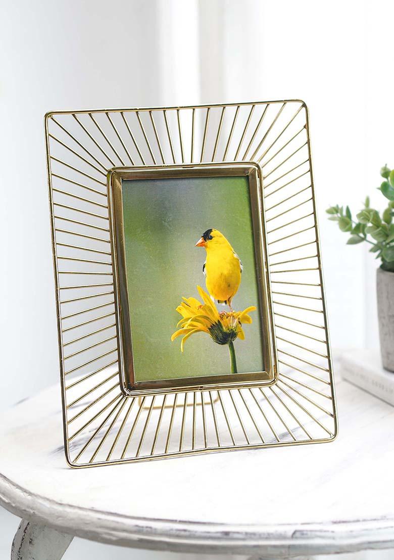 Gold Metal Sun Ray Photo Frame Small