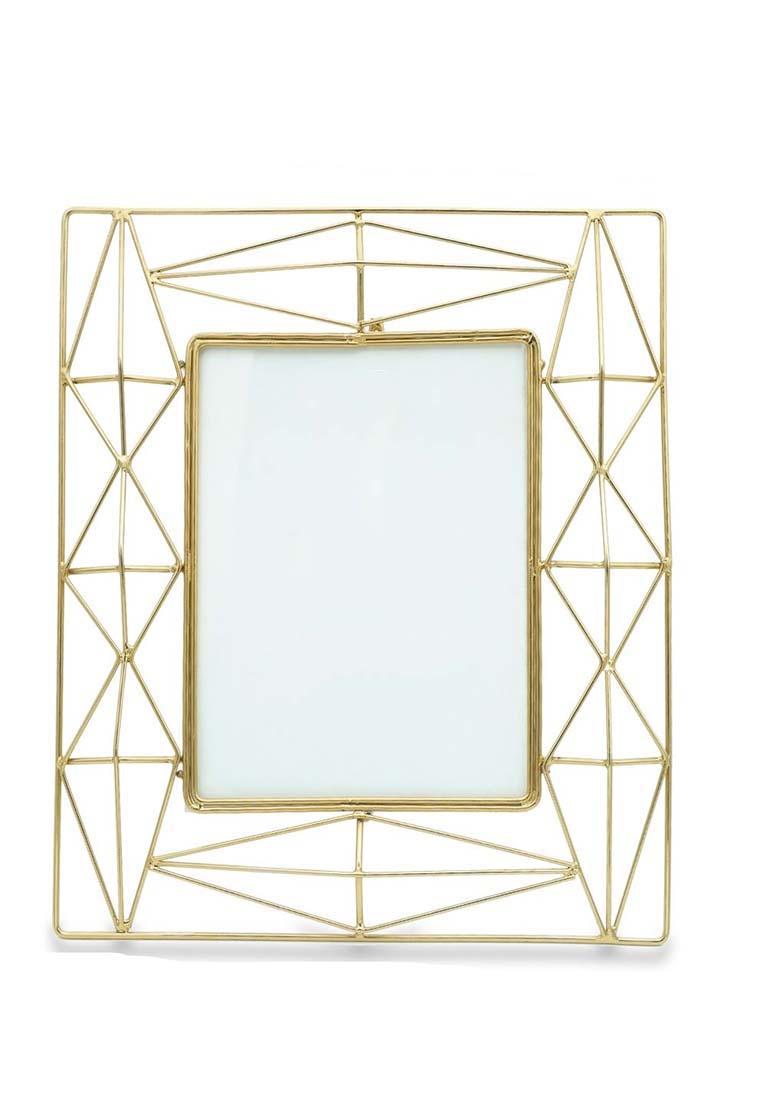 Gold Metal Geometric Photo Frame Large