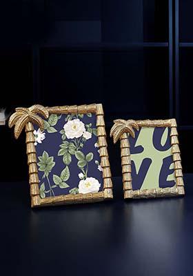 Gold Tropical Gold Palm Tree Frame (Set Of 2)