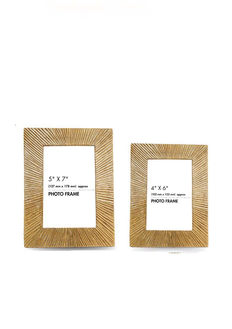 Gold Sunburst Photo Frame Gold (Set Of 2)