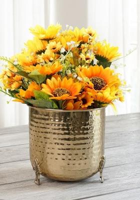 Gold Metal Leaf Leg Planter Small