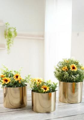Gold Metal Mini Planter(Set Of 3)