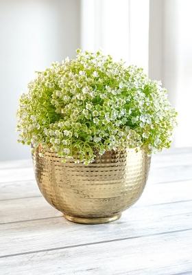 Gold Gold Hammered Metal Bowl Planter