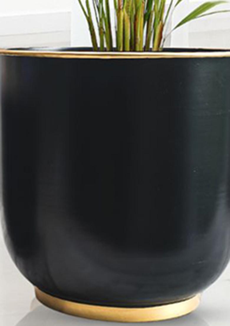 Black Floor Metal Planters Premium Finish (Set Of 2)