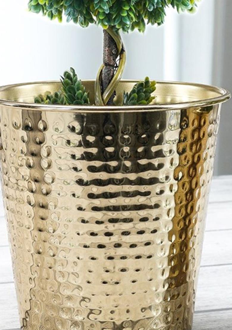 Gold Bucket Metal Planter(Set Of 2)