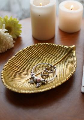 Gold Metal Leaf Tray Small