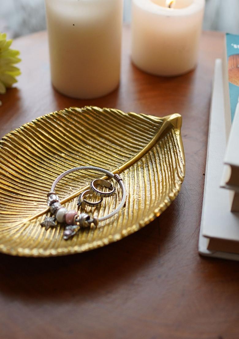 Gold Metal Leaf Tray Small