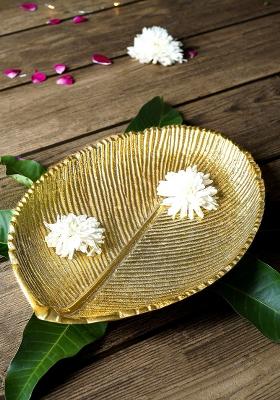 Gold Metal Leaf Tray Large