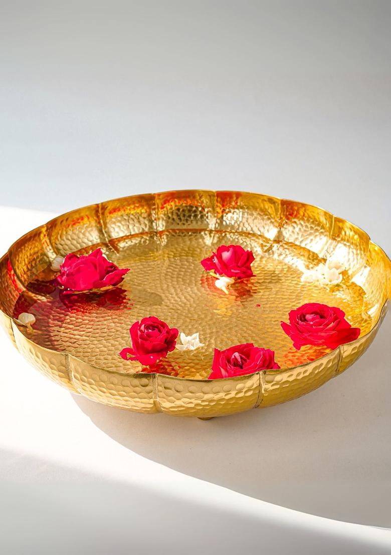 Gold Metal Hammered Flower