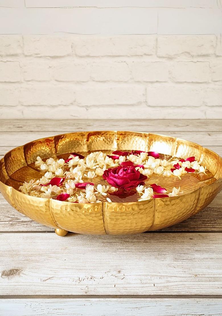 Gold Metal Hammered Flower