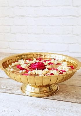 Gold Pedestal Fluted