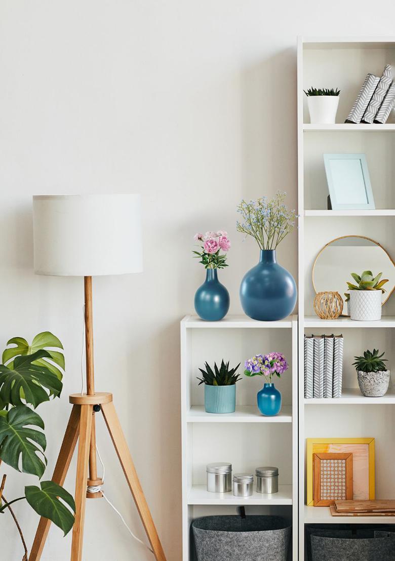 Opal Blue Metal Flower Vase Opal Blue Elegant Style (Set Of 3)