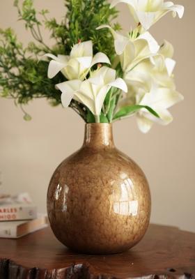 Antique Gold Metal Flower Vase Antique Gold Decorative Design