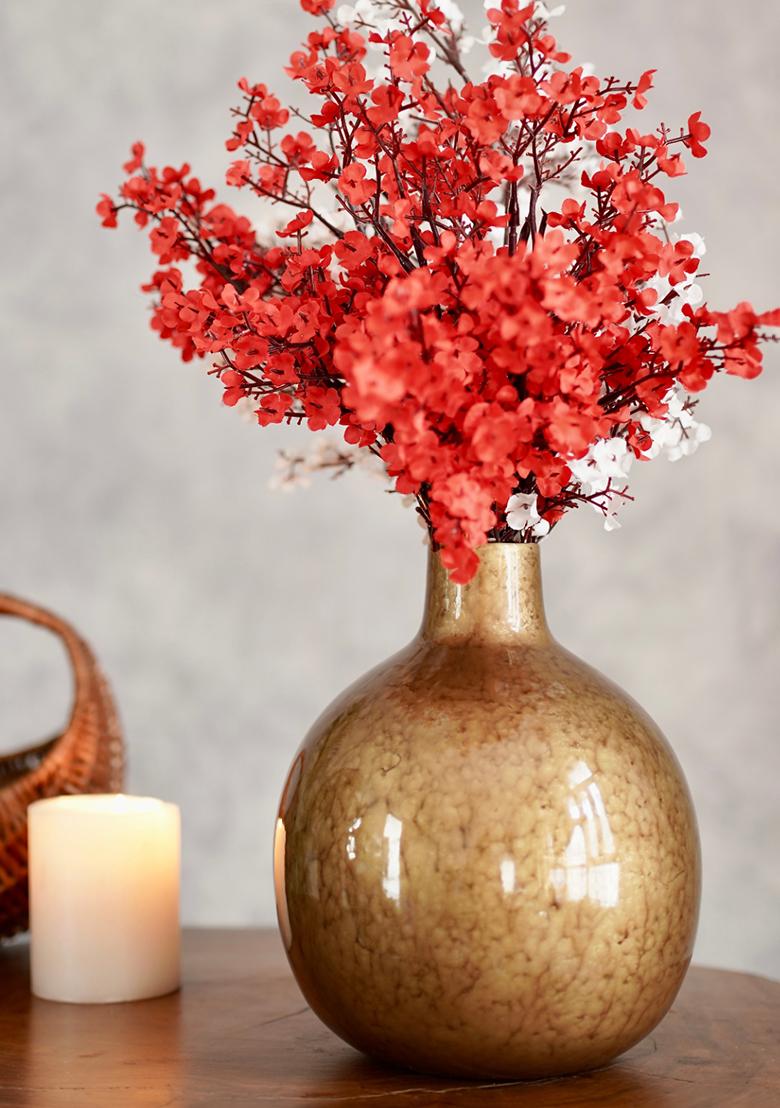 Antique Gold Metal Flower Vase Antique Gold Decorative Design