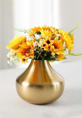 Gold Golden Metal Flower Vase Large Elegant Finish