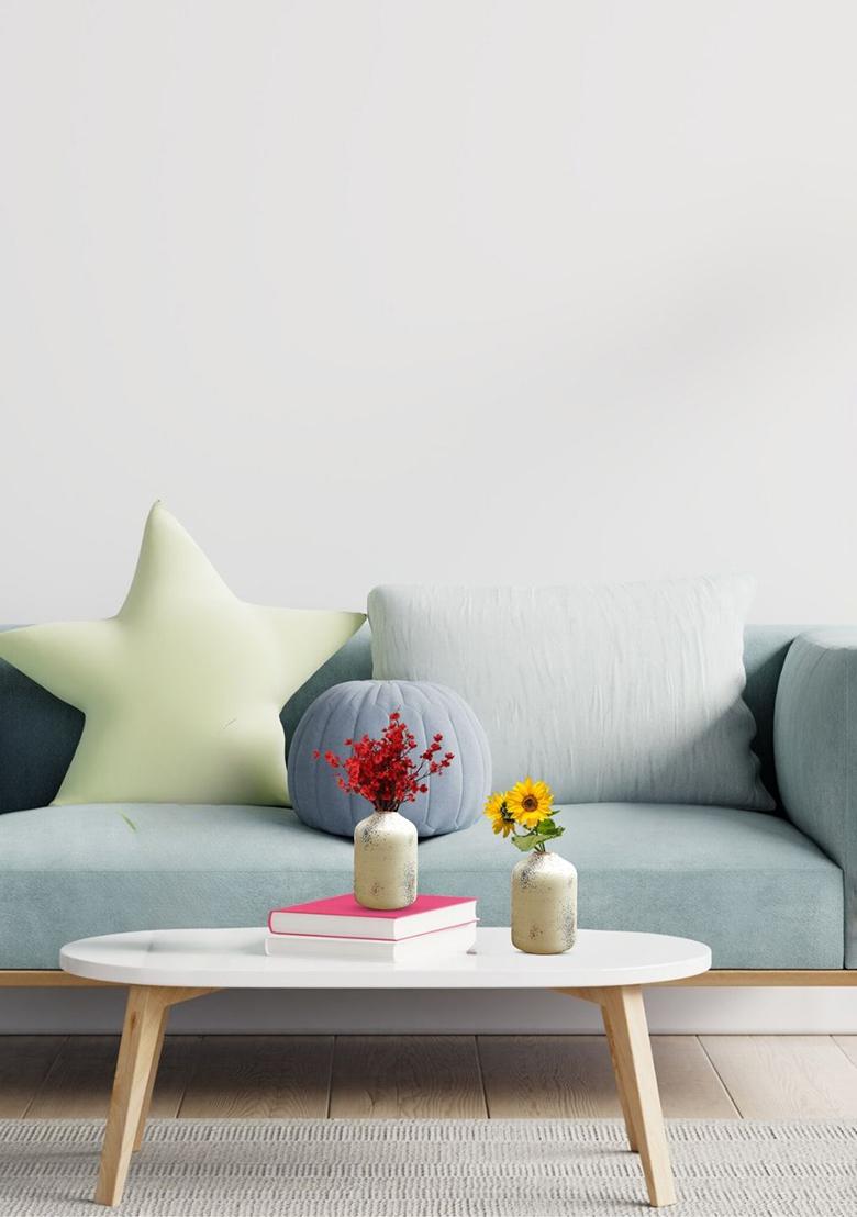 White Metal Bud Bottle Vase (Set Of 2)