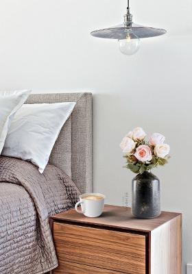 Black Metal Flower Vase Black Speckled Modern Style