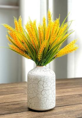 White Metal Bottle Flower Vase Off White