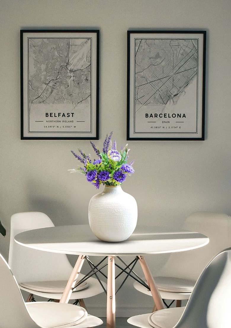 White Metal Flower Vase White Hammered Finish