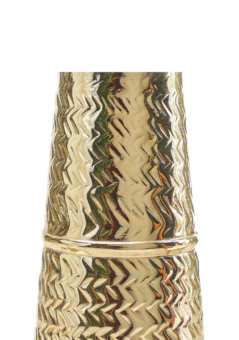 Gold Arrow Embossed Metal Flower Vase