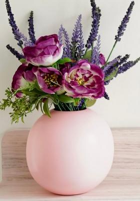 Pink Metal Flower Vase Large Premium Design
