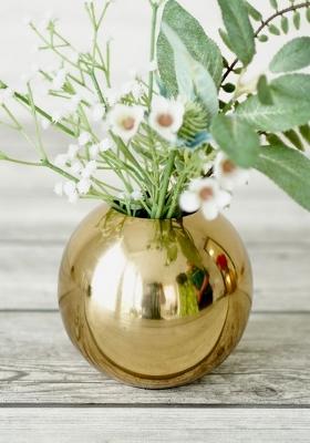Gold Metal Ball Flower Vase Small Elegant Design