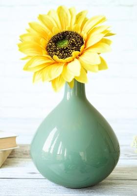 Sea Mist Green Metal Flower Vase Elegant Style