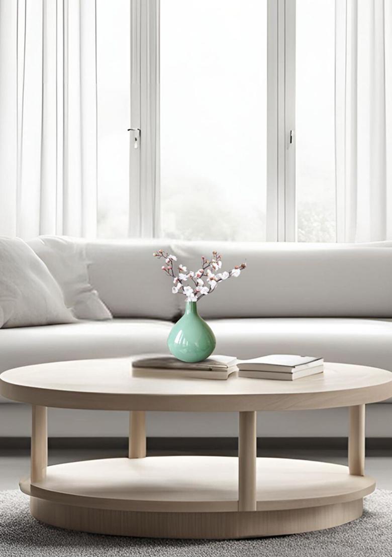 Sea Mist Green Metal Flower Vase Elegant Style