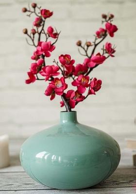 Sea Mist Green Metal Flower Vase Elegant Style