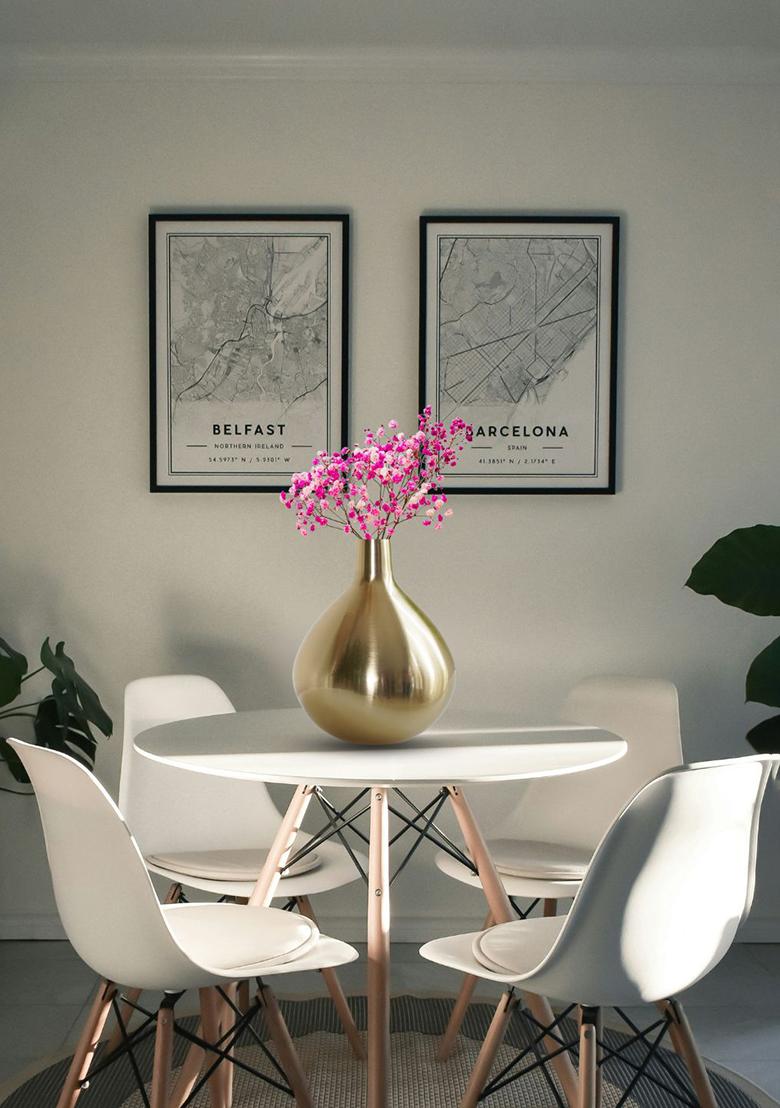 Gold Metal Flower Vase Golden Premium Design