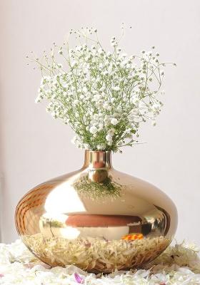 Gold Metal Flower Vase Golden Premium Dcor